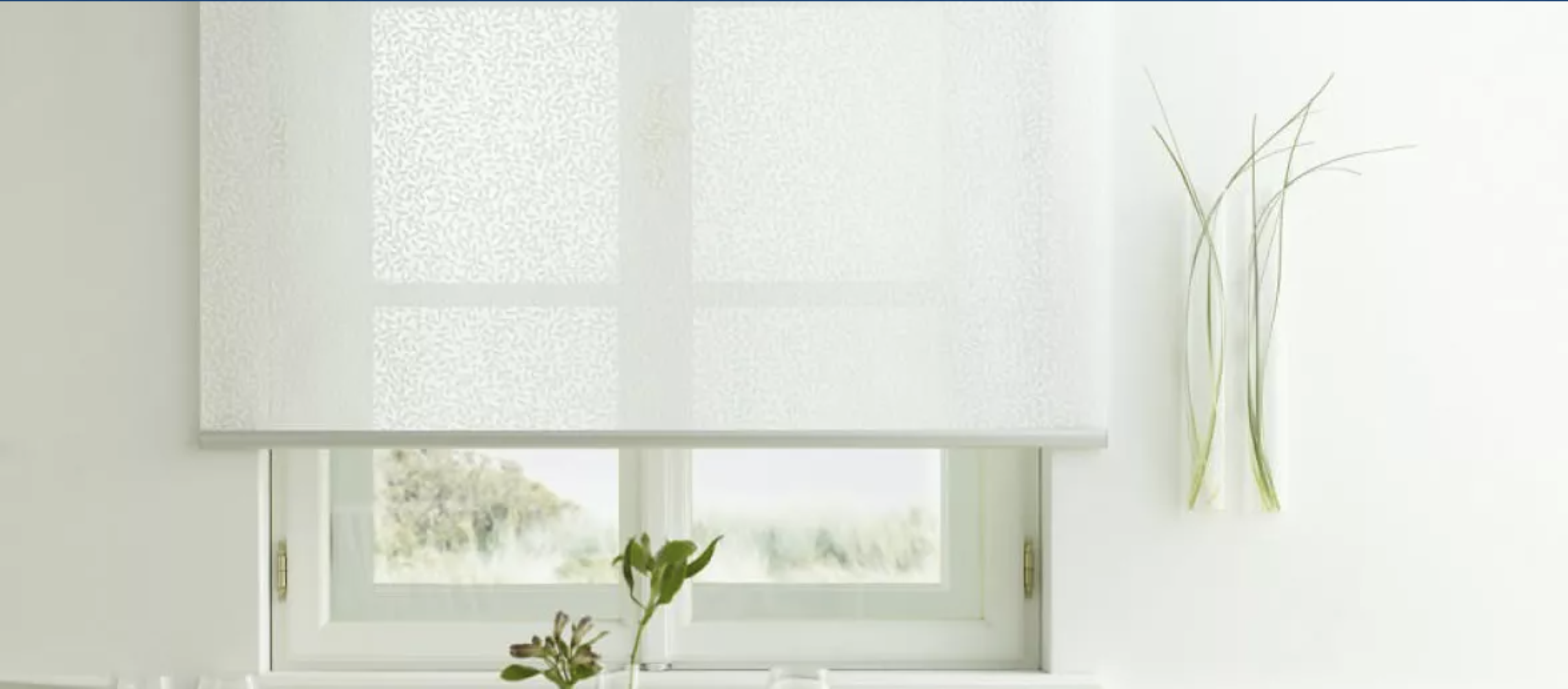 Modern roller blinds in contemporary living room